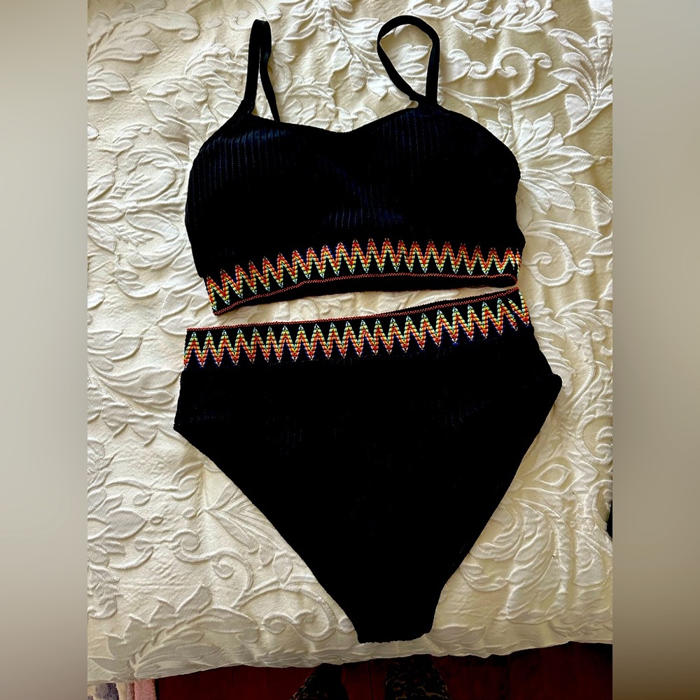 SHEIN 2 pce bathing suit US XXL Black🌸